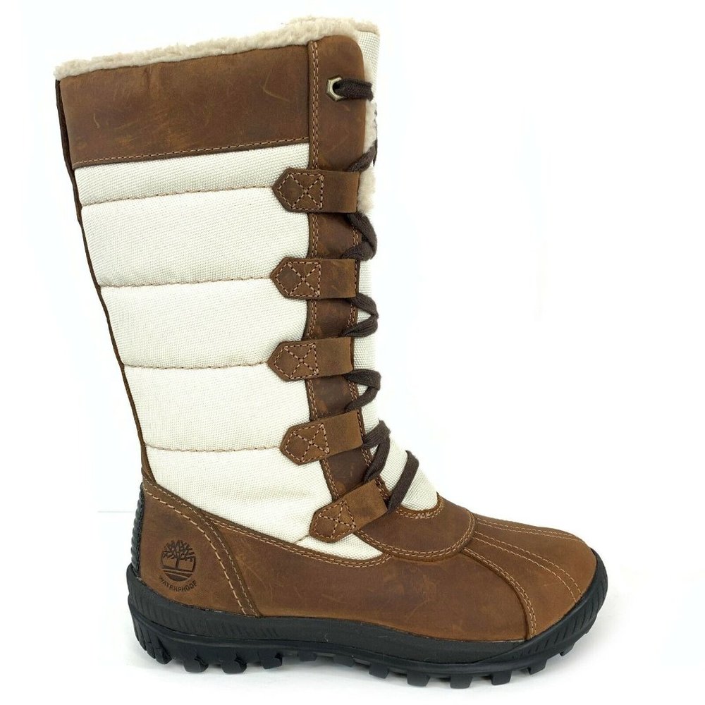 Timberland Women's MT Hayes Tall Waterproof Brown Snow Boots 6910B Size : 6